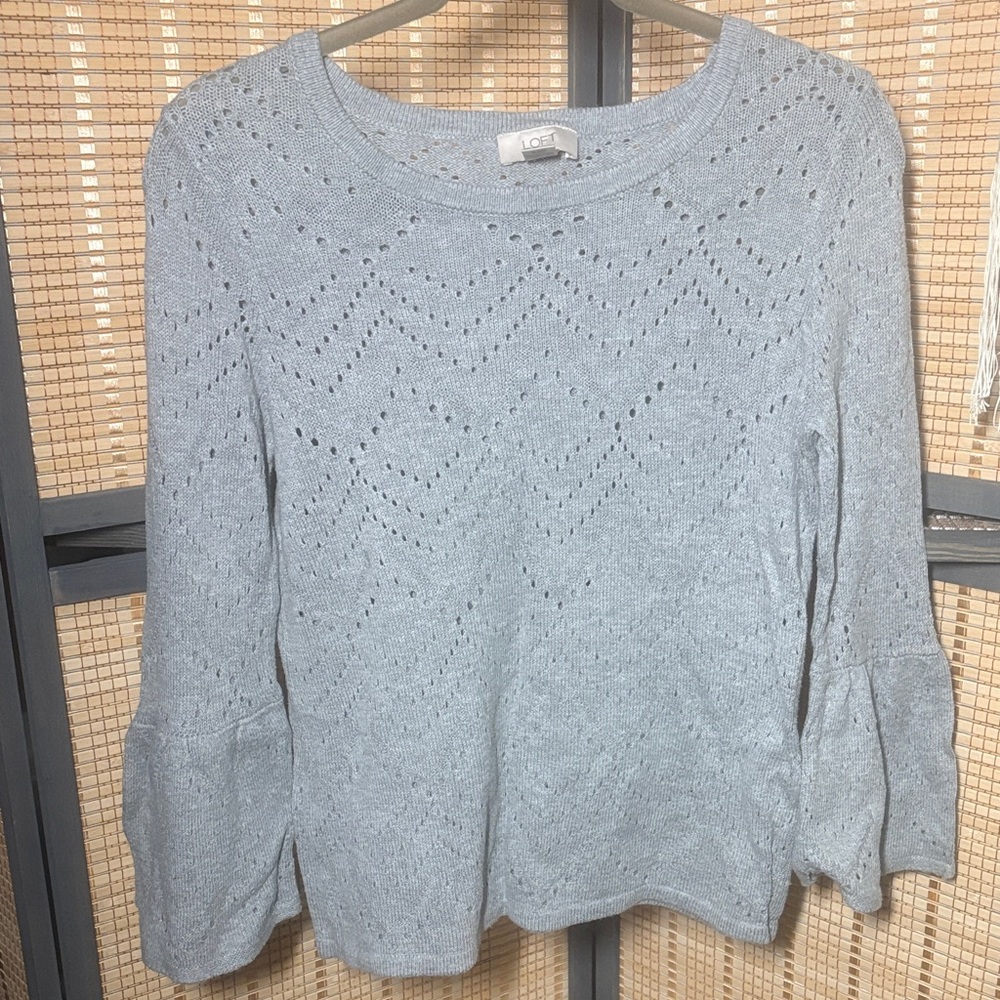 LOFT Light Gray Knit Top